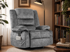 MASSEVA Sovereign | 8-Point Heated Massage Swivel & Rocking Lounge Chair with Integrated Storage & Cup Holders