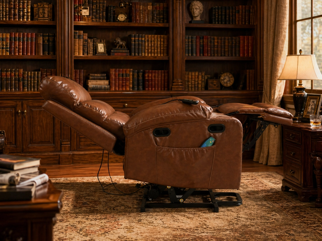 MASSEVA Sovereign Power Lift Recliner | 21-inch Wide Seat, 8-Point Vibration Massage & Wood Heating with Smart Timer